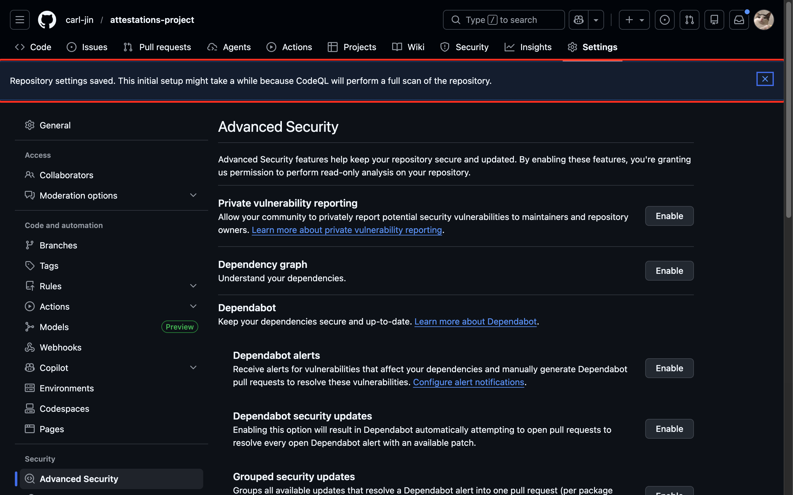 启用成功，正在设置中